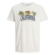 12213315-Wit-Palmeras T-shirt Jack & Jones , White , Heren