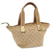 Pre-owned Canvas handbags Gucci Vintage , Beige , Dames