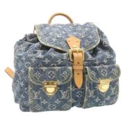 Pre-owned Denim backpacks Louis Vuitton Vintage , Blue , Dames