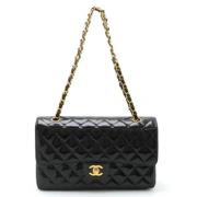 Pre-owned Leather shoulder-bags Chanel Vintage , Black , Dames