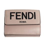 Pre-owned Leather wallets Fendi Vintage , Beige , Dames