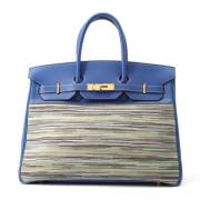 Pre-owned Leather handbags Hermès Vintage , Blue , Dames