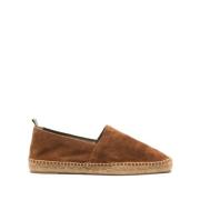 Bruin Leren Platte Schoenen Castañer , Brown , Heren