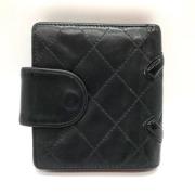 Pre-owned Leather wallets Chanel Vintage , Black , Dames