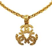 Pre-owned Metal necklaces Chanel Vintage , Yellow , Dames