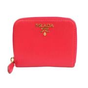 Pre-owned Leather wallets Prada Vintage , Red , Dames