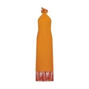 Elegante Marmer Jurk Taller Marmo , Orange , Dames