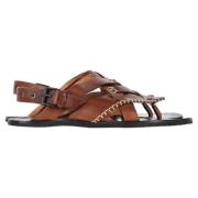 Pre-owned Leather sandals Bottega Veneta Vintage , Brown , Dames