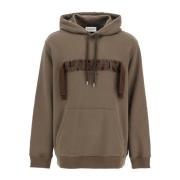 Hoodie met Kantapplicaties Lanvin , Brown , Heren