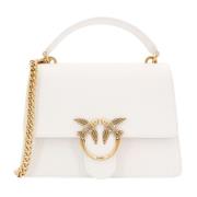 Love Bird Leren Handtas met Flap Sluiting Pinko , White , Dames