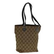 Pre-owned Canvas handbags Gucci Vintage , Beige , Dames