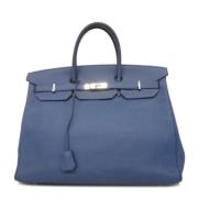 Pre-owned Leather handbags Hermès Vintage , Blue , Dames