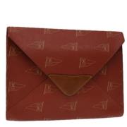 Pre-owned Leather clutches Louis Vuitton Vintage , Red , Dames