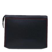 Pre-owned Leather clutches Louis Vuitton Vintage , Black , Dames