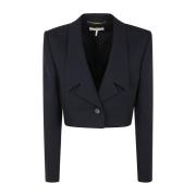 Blauwe Wol Cropped Blazer Chloé , Blue , Dames