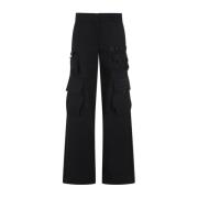 Zwarte Cargo Broek Modern Ontwerp Off White , Black , Dames