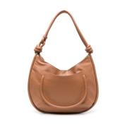 Gestructureerde Leren Knoop Detail Tas Zanellato , Beige , Dames