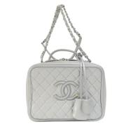 Pre-owned Leather handbags Chanel Vintage , Gray , Dames