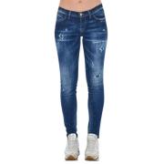 Chic Gewassen Skinny Denim Jeans Frankie Morello , Blue , Dames