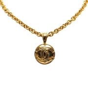 Pre-owned Metal necklaces Chanel Vintage , Yellow , Dames