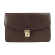 Pre-owned Leather clutches Salvatore Ferragamo Pre-owned , Brown , Dam...