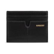 Leren kaarthouder Burberry , Black , Dames