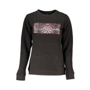 Zwarte Katoenen Sweatshirt met Print Logo Cavalli Class , Black , Here...