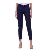 Blauwe Chino Broek Slim Fit Pepe Jeans , Blue , Dames