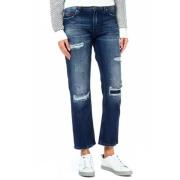 Blauwe Straight Jeans Katoen Tommy Hilfiger , Blue , Dames