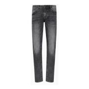 Grijze Denim Five-Pocket Broek Armani Exchange , Gray , Heren