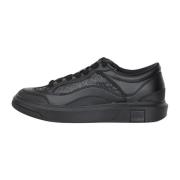 Zwarte Sneakers met All-Over Logo Armani Exchange , Black , Heren