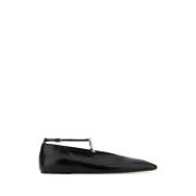 Klassieke Zwarte Leren Ballerina's Jil Sander , Black , Dames