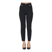 Zwarte elegante broek rechte enkel-lengte Elisabetta Franchi , Black ,...