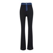 Zwarte Rib Denim Broek Coperni , Black , Dames