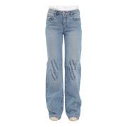 Relaxed fit blauwe denim jeans Armani Exchange , Blue , Dames