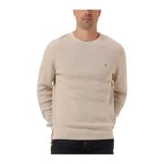 Verfijnde Structuur Trui Beige Tommy Hilfiger , Beige , Heren