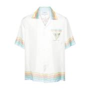 Zijden Satijnen Camp Kraag Shirt Casablanca , White , Dames