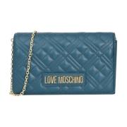 Gewatteerde Smaragdgroene Clutch Tas Love Moschino , Green , Dames