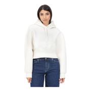 Witte Hoodie Casual Herfst Winter Calvin Klein Jeans , White , Dames