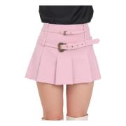 Roze Geplooide Rok met Barok Gespen Versace Jeans Couture , Pink , Dam...