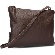 Bruine leren crossbody schoudertas Fred De La Bretoniere , Brown , Dam...