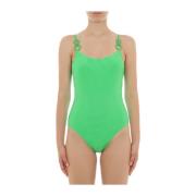 Dames Badpak, Nylon, Stijlvol Moschino , Green , Dames