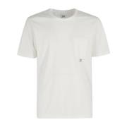 Zak T-shirt in Garment-Dyed Stijl C.p. Company , White , Heren