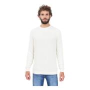 Witte Geribbelde Crewneck Sweater Calvin Klein Jeans , White , Heren