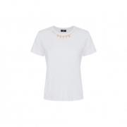 Gouden Charme Jersey Katoenen T-shirt Elisabetta Franchi , White , Dam...