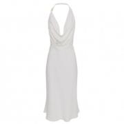 Ivoor Halter Logo Viscose Jurk Elisabetta Franchi , White , Dames