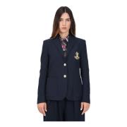 Blauwe Damesjas Elegante Pasvorm Ralph Lauren , Blue , Dames