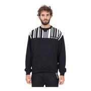 Barcode Zwarte Crewneck Sweater Moschino , Black , Heren