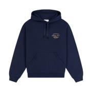 Essentiële hoodie met geribbelde details Axel Arigato , Blue , Heren