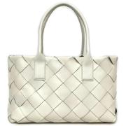 Pre-owned Leather totes Bottega Veneta Vintage , White , Dames